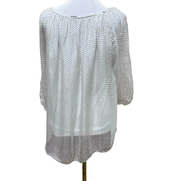 Viola Borghi 100% Silk Blouse Polka Dot Size Small Lined - Picture 3 of 8